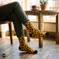 Dynamocks Leopard Crew Length Socks for Men and Women.