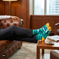 Maze cotton crew socks lifestyle view with charcoal trousers — Dynamocks