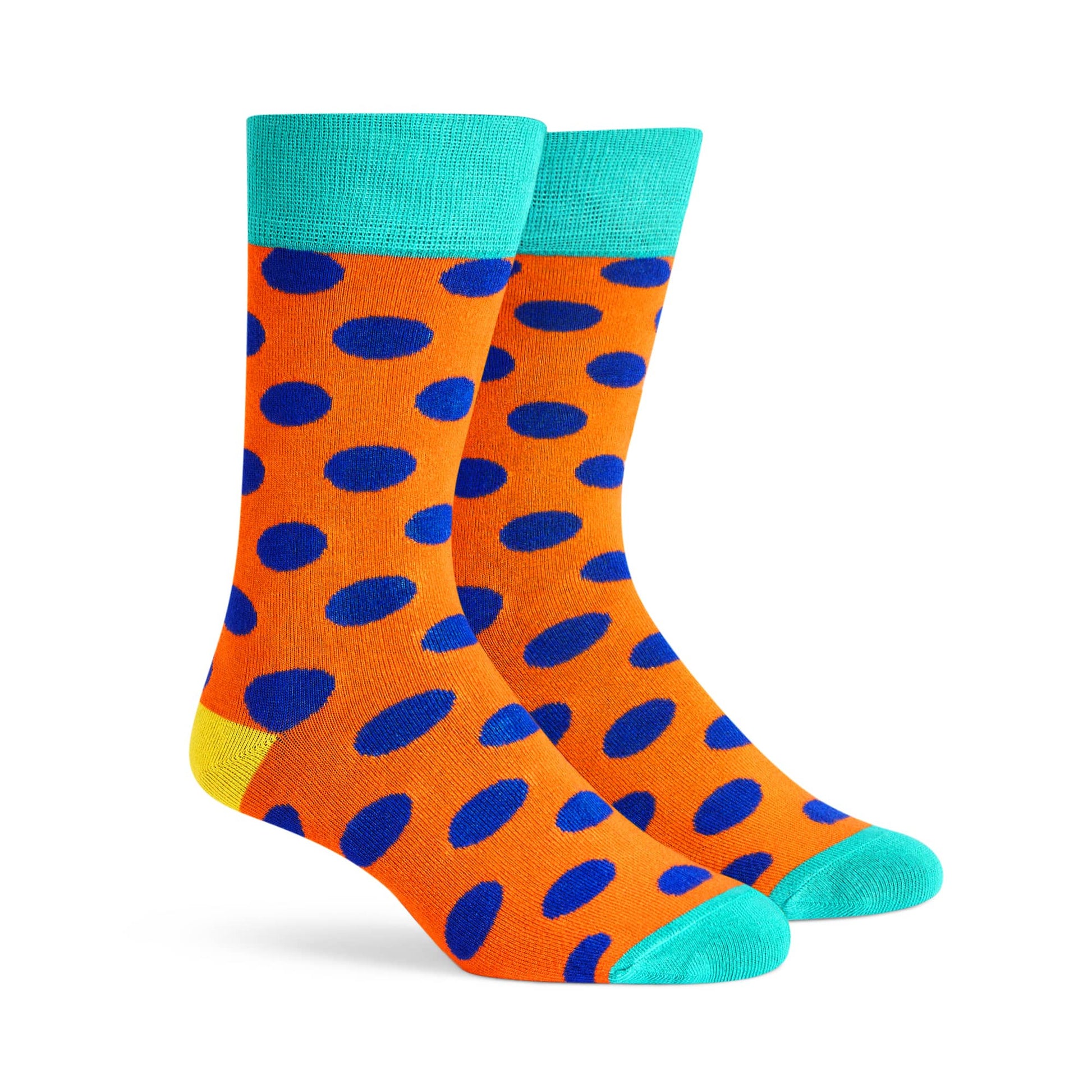 Dynamocks Bamboo Orange Polka Crew Length Socks for Men and Women.
