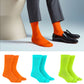 Dynamocks Red + Turquoise + Neon Green Crew Length Socks for Men and Women - Combo pack of 3 Pairs.