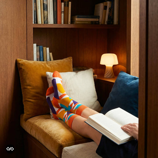 Pizzazz Geometric Crew Socks | Combed Cotton | Dynamocks