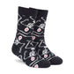 Skeleton crew socks pair flat lay showing scattered white skeleton motifs on black — Dynamocks