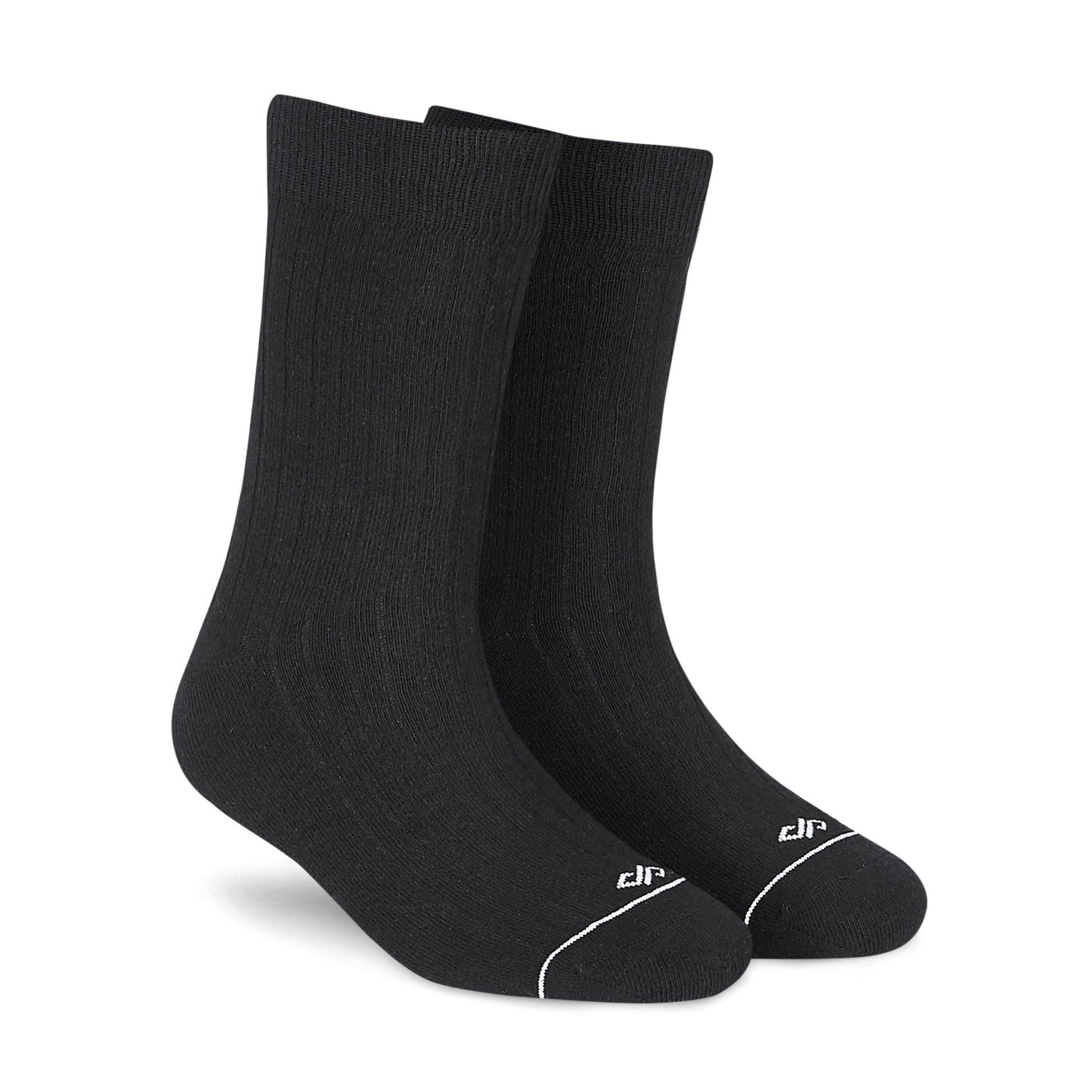 Dynamocks Solid Crew Black socks for men and women.