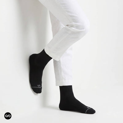 Solid Black Cotton Crew Socks for Men & Women | Dynamocks
