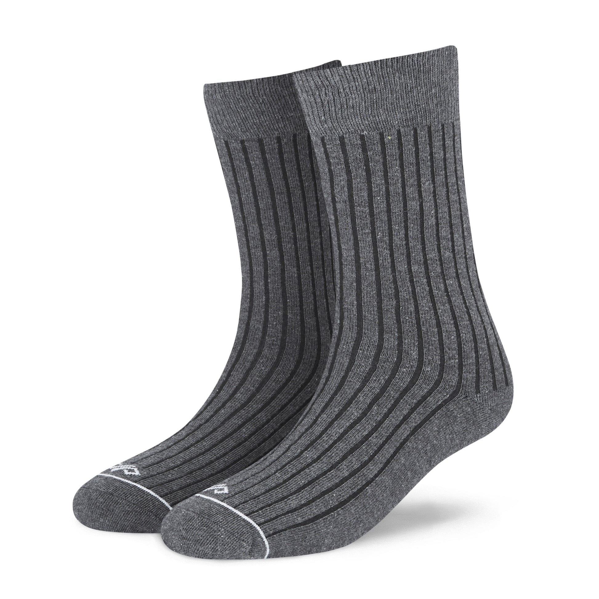 Dynamocks Solid Crew Dark Grey Crew Length Socks for Men and Women.