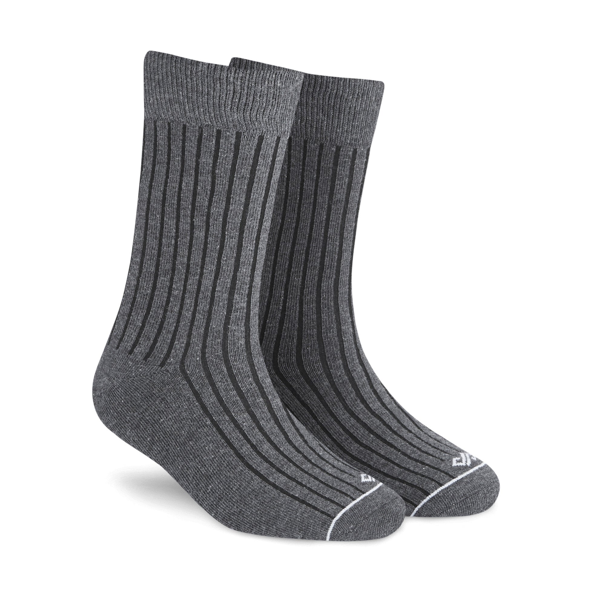 Dynamocks Solid Crew Dark Grey Crew Length Socks for Men and Women.