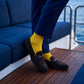 Dynamocks Gold crew length socks for men and women.