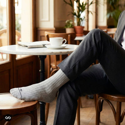 Grey Melange Cotton Crew Socks for Men & Women | Dynamocks