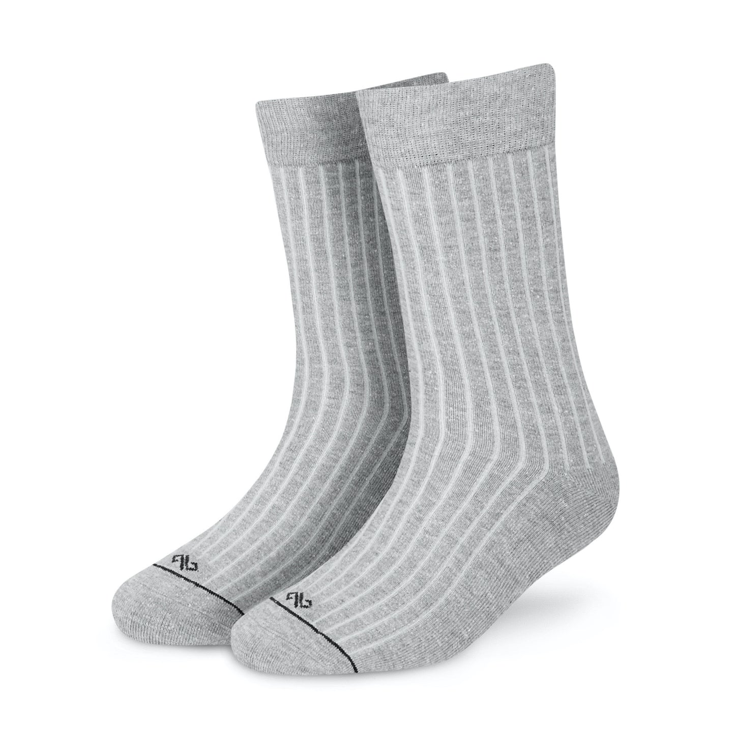 Dynamocks Solid Crew Grey Melange Socks for men and women.