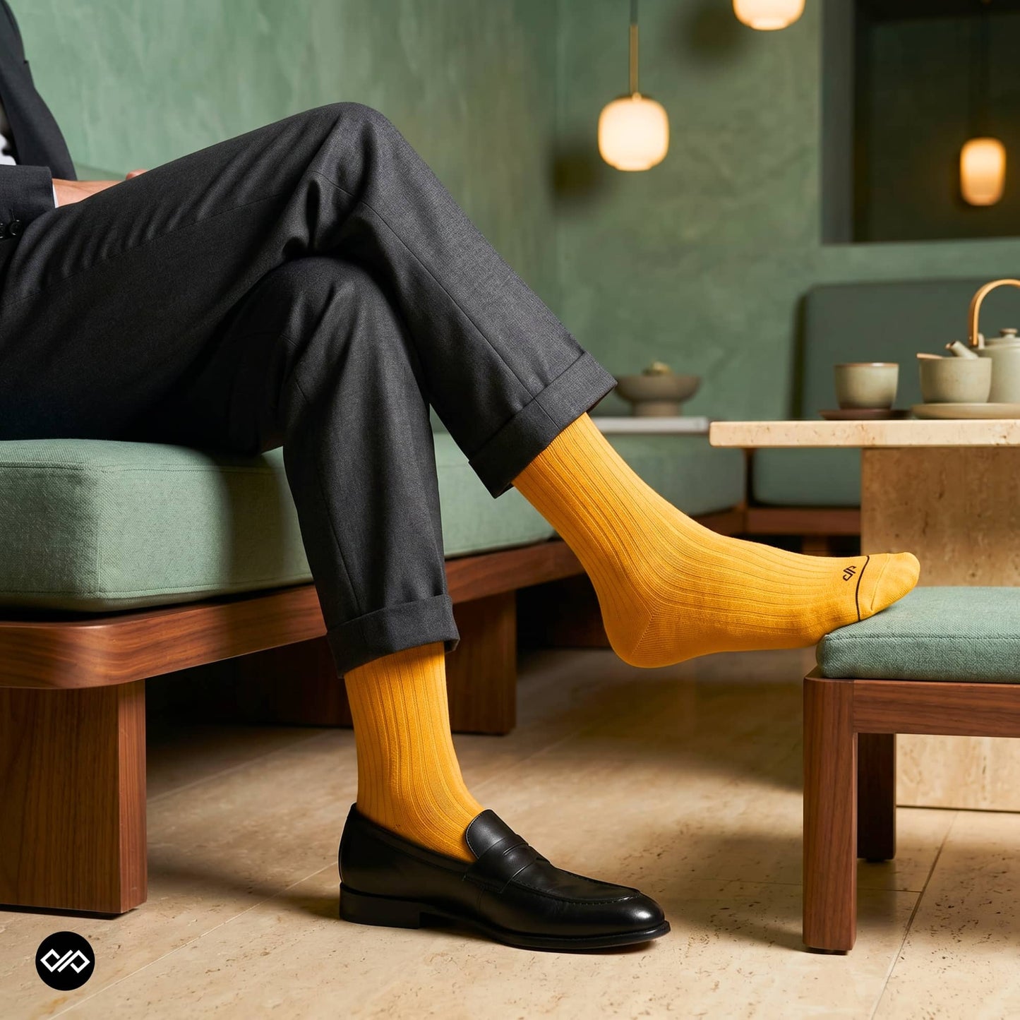 Dynamocks Solid Crew Mango socks for men and women.