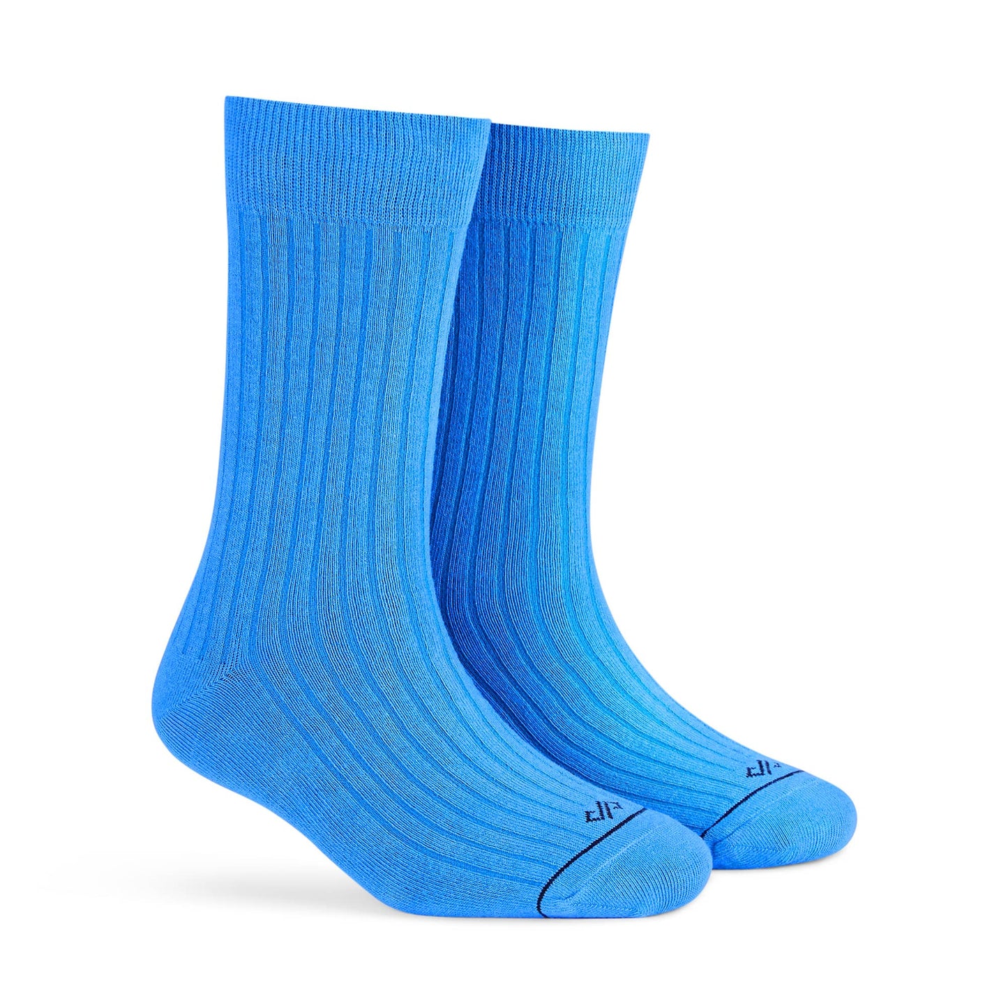 Dynamocks Blue Solid Crew Socks for men and women.