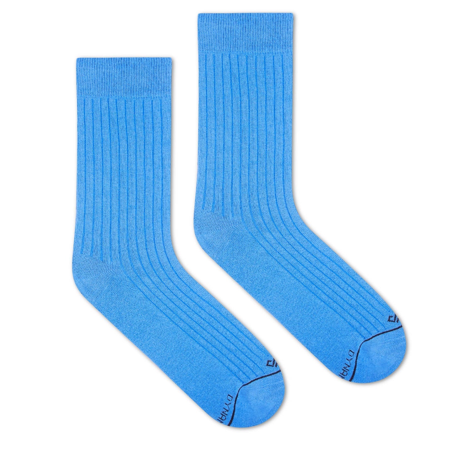 Dynamocks Blue Solid Crew Socks for men and women.