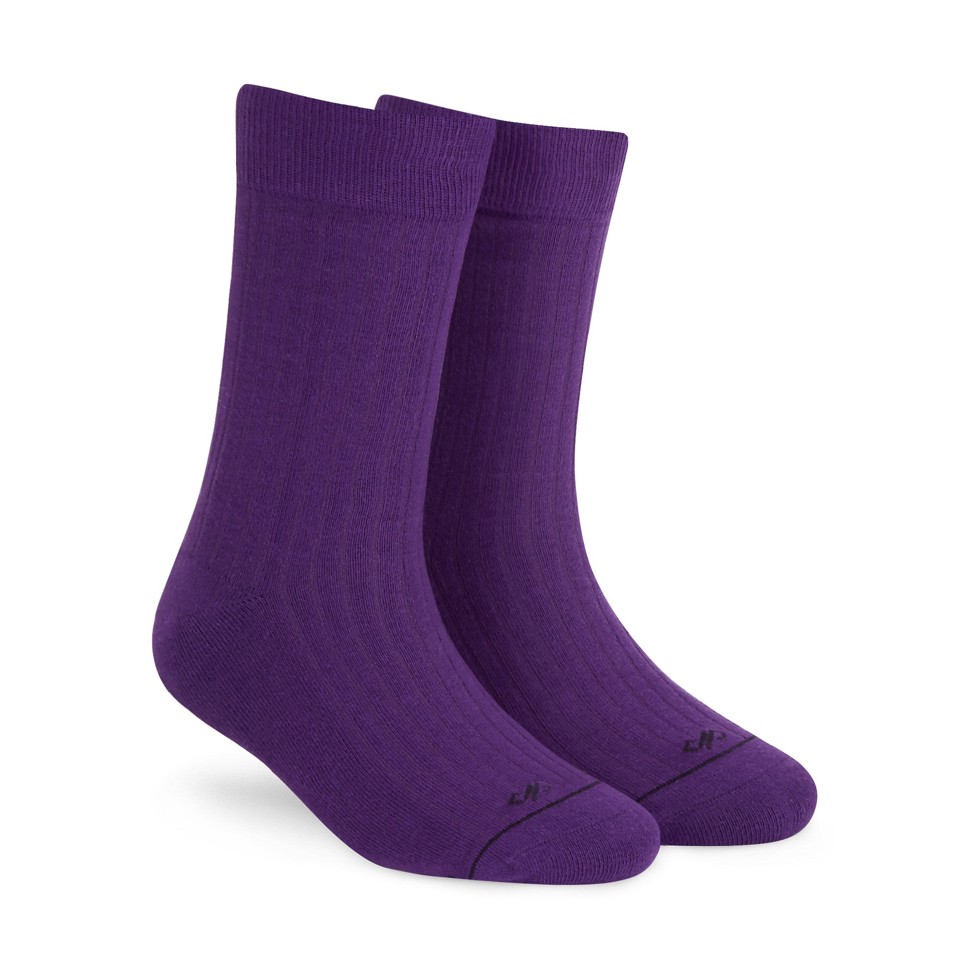 Dynamocks Solid crew purple crew length socks for men and women.
