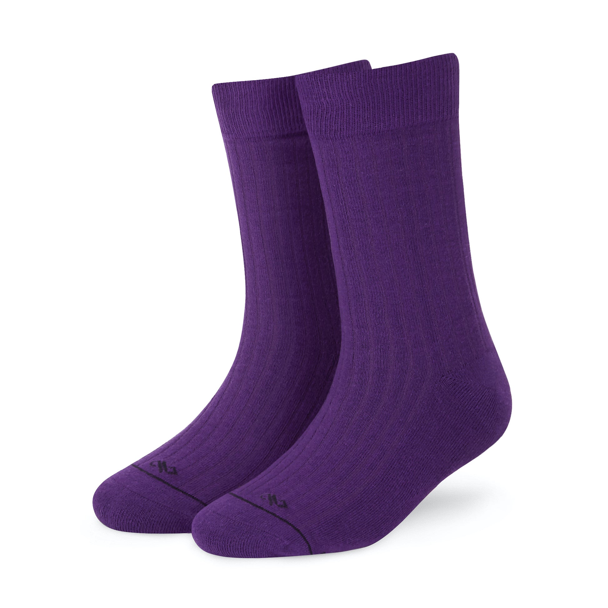 Dynamocks Solid crew purple crew length socks for men and women.