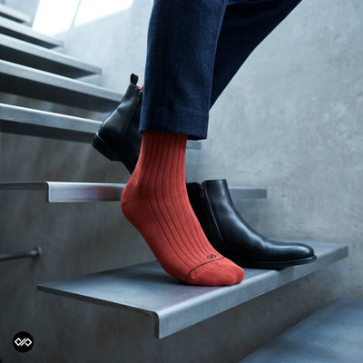 Solid Rust Cotton Crew Socks for Men & Women | Dynamocks