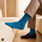 Teal Blue Cotton Crew Socks for Men & Women | Dynamocks