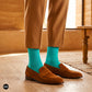Dynamocks solid crew turquoise socks for men and women.