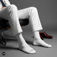Dynamocks Solid Crew White Socks for Men and women.