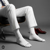 Dynamocks Solid Crew White Socks for Men and women.