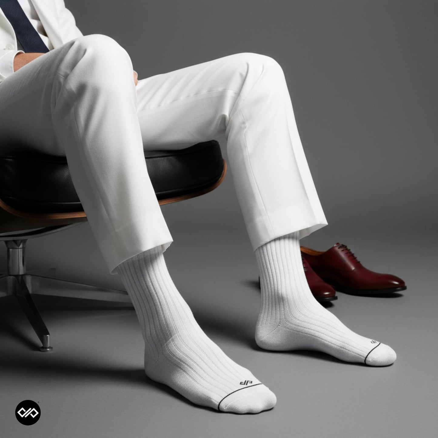 Dynamocks Solid Crew White Socks for Men and women.