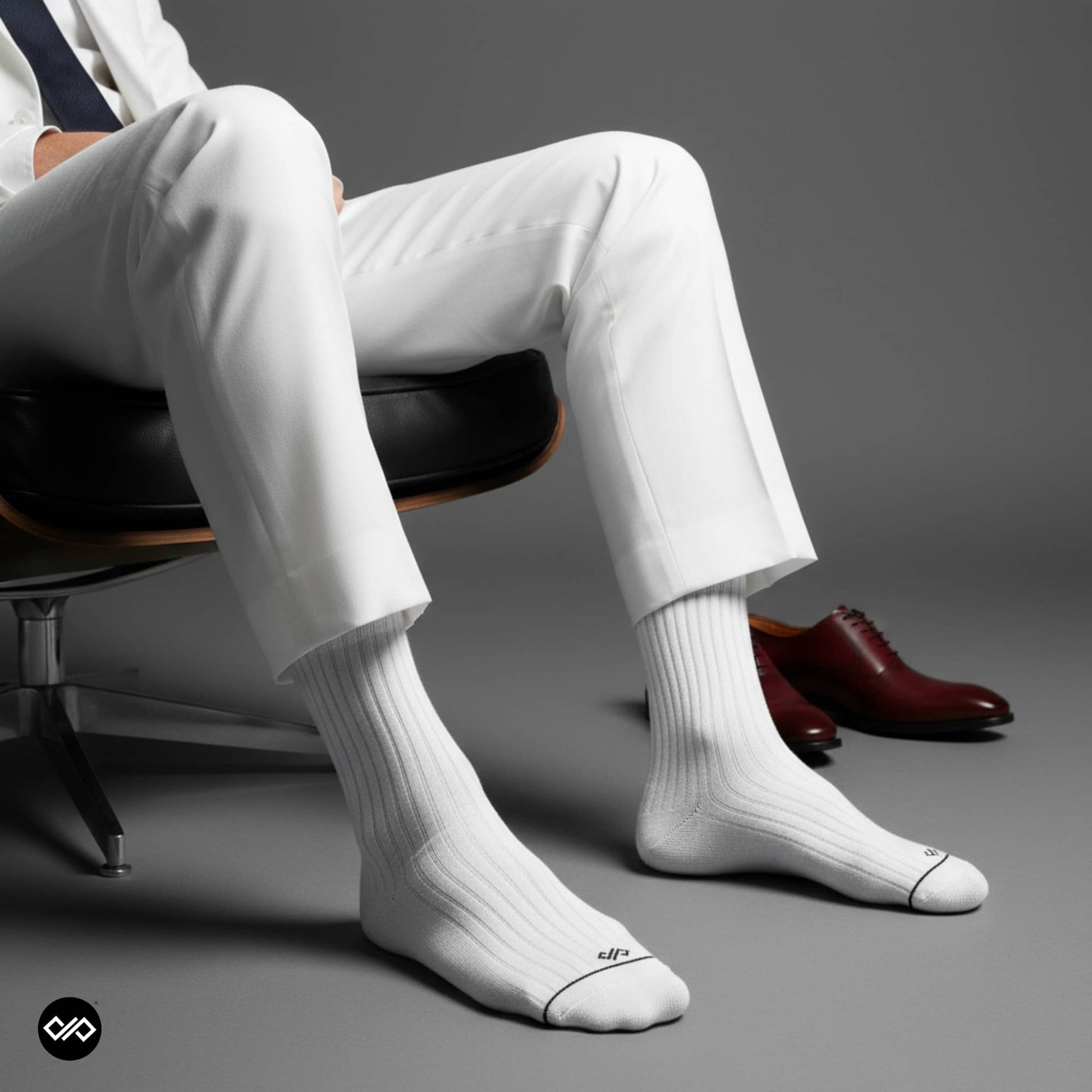 Dynamocks Solid Crew White Socks for Men and women.
