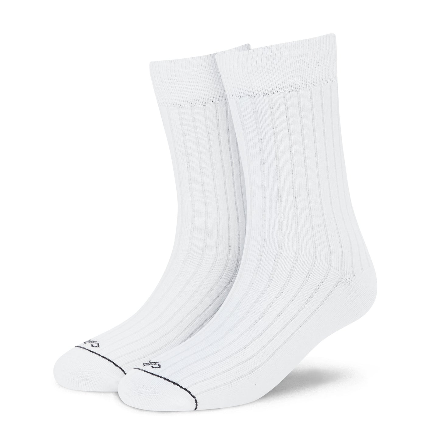 Dynamocks Solid Crew White Socks for Men and women.