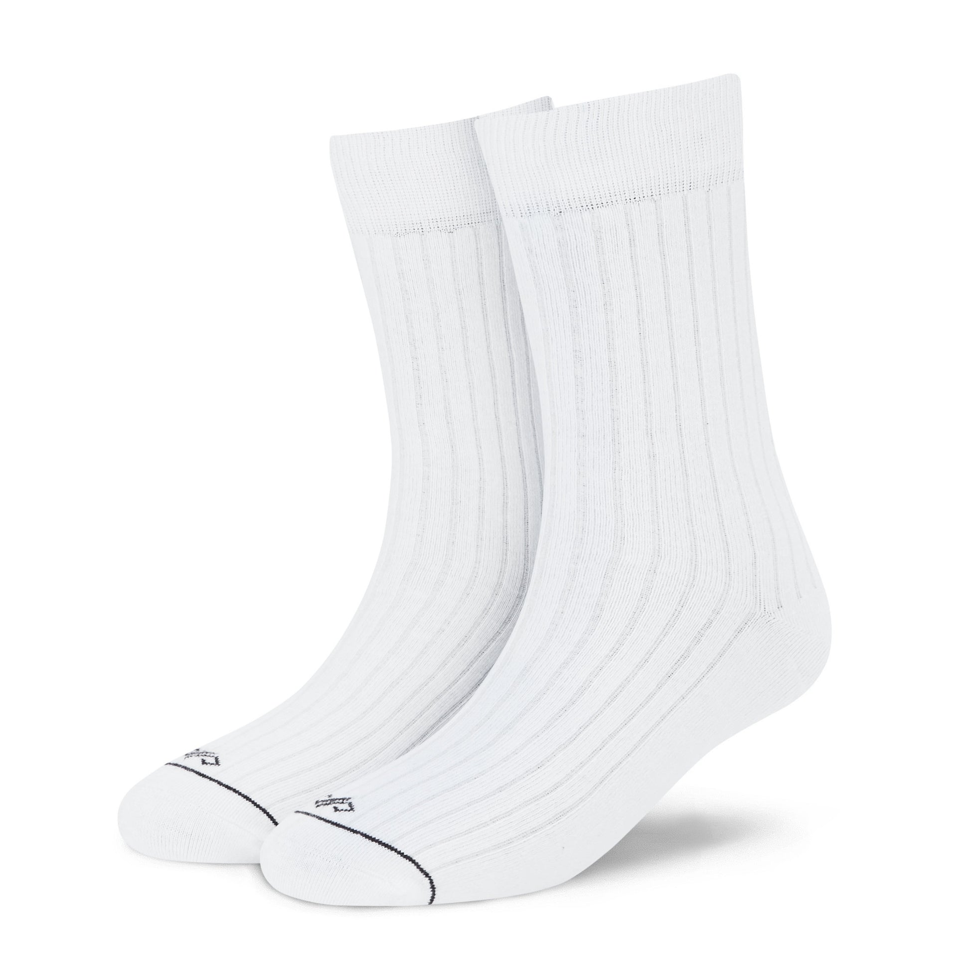Dynamocks Solid Crew White Socks for Men and women.