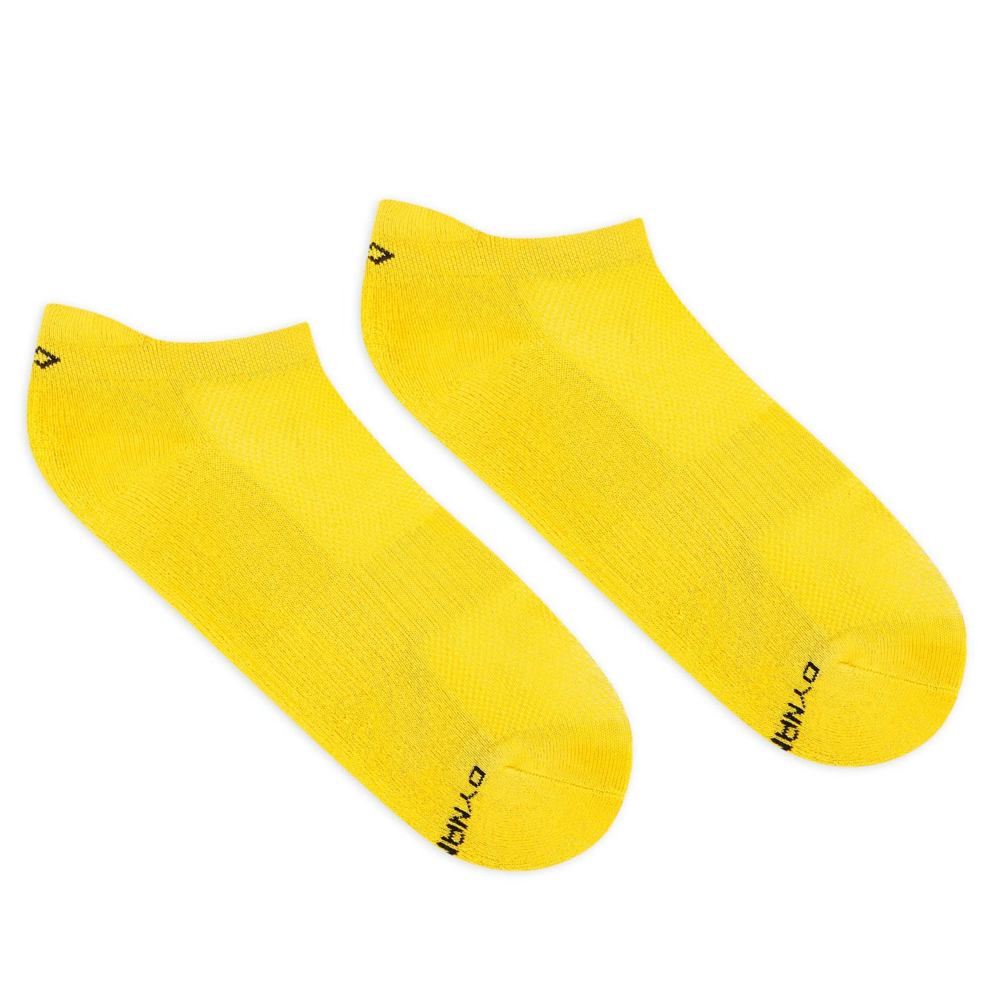 Dynamocks Solid Yellow Bamboo Ankle Socks for Men and Women - Right Angle