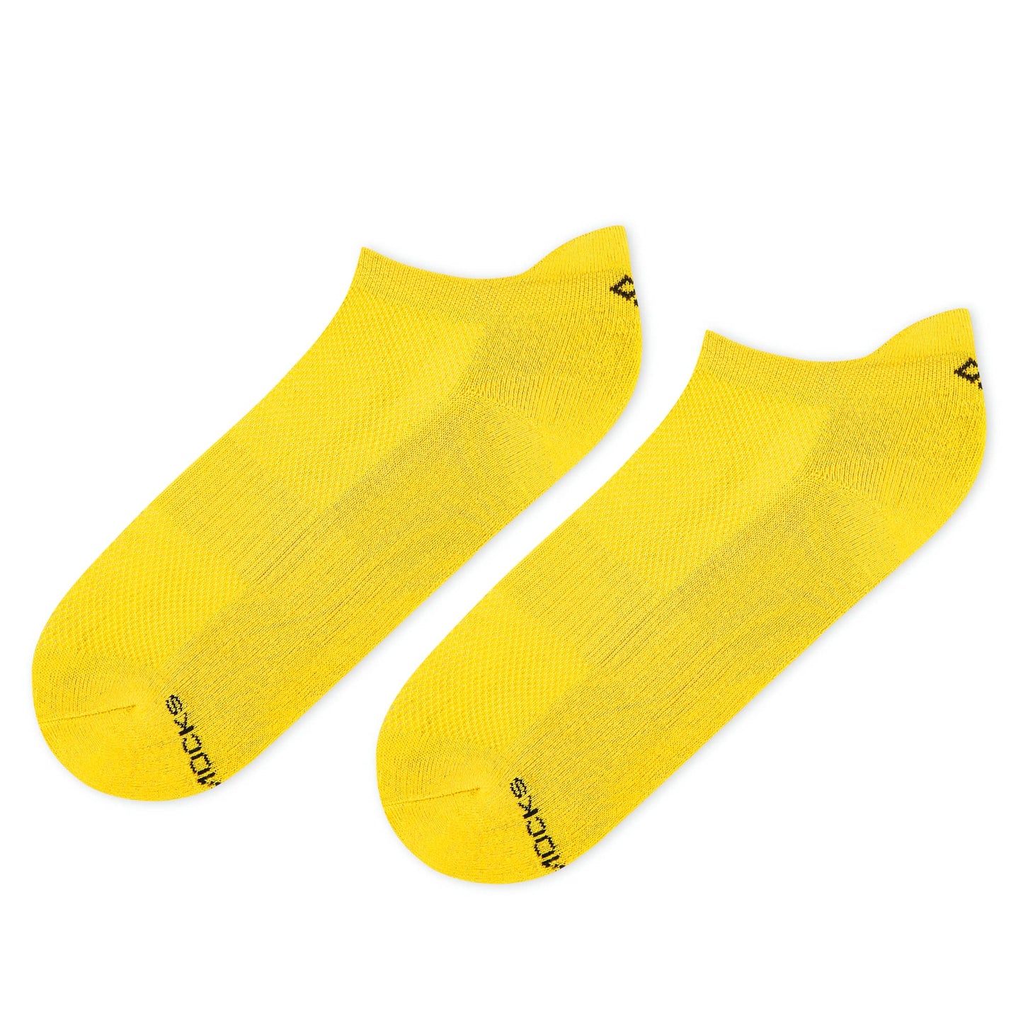 Dynamocks Solid Yellow Bamboo Ankle Socks for Men and Women - Left Angle