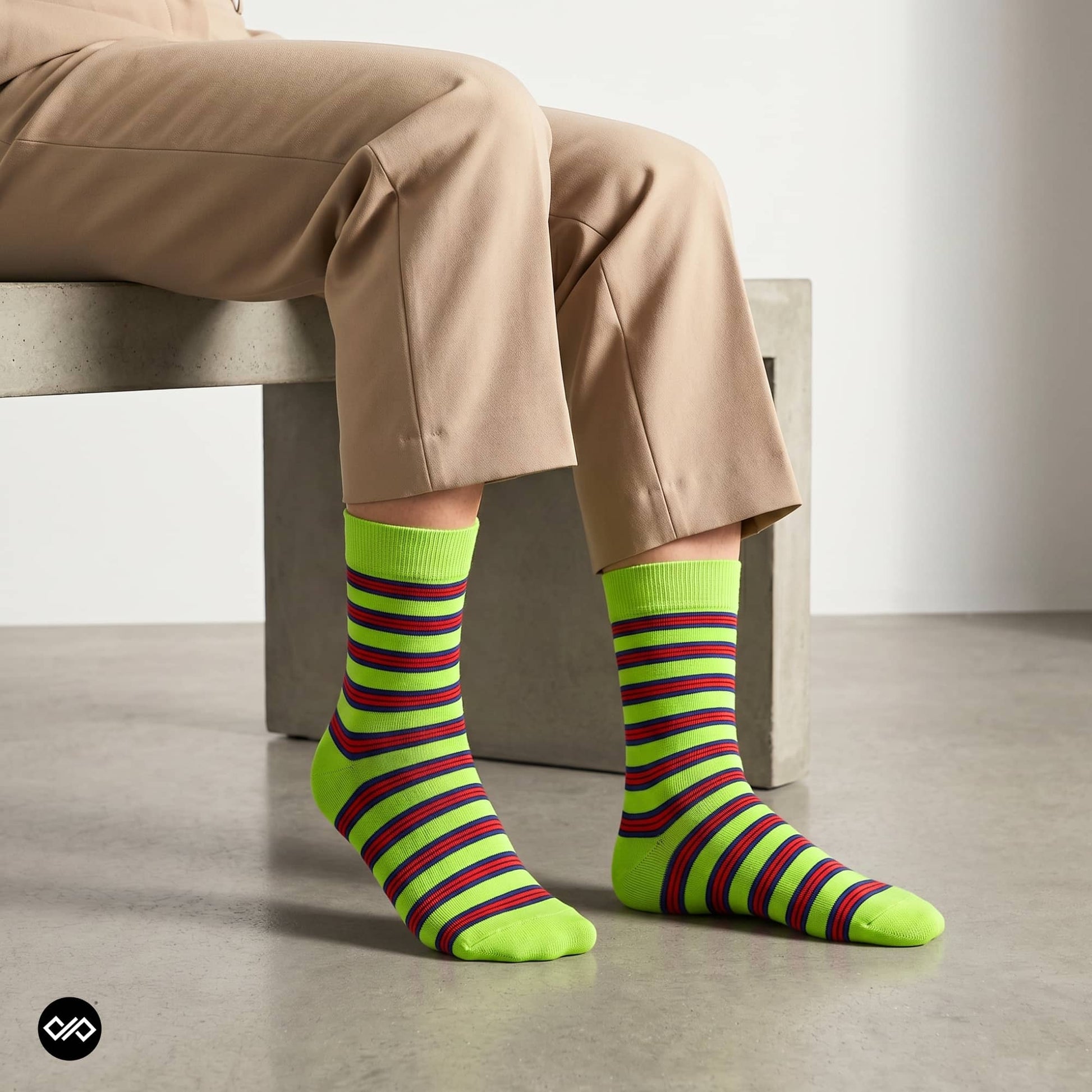 Dynamocks Stripes 11.0 Crew Length Socks for Men and Women.