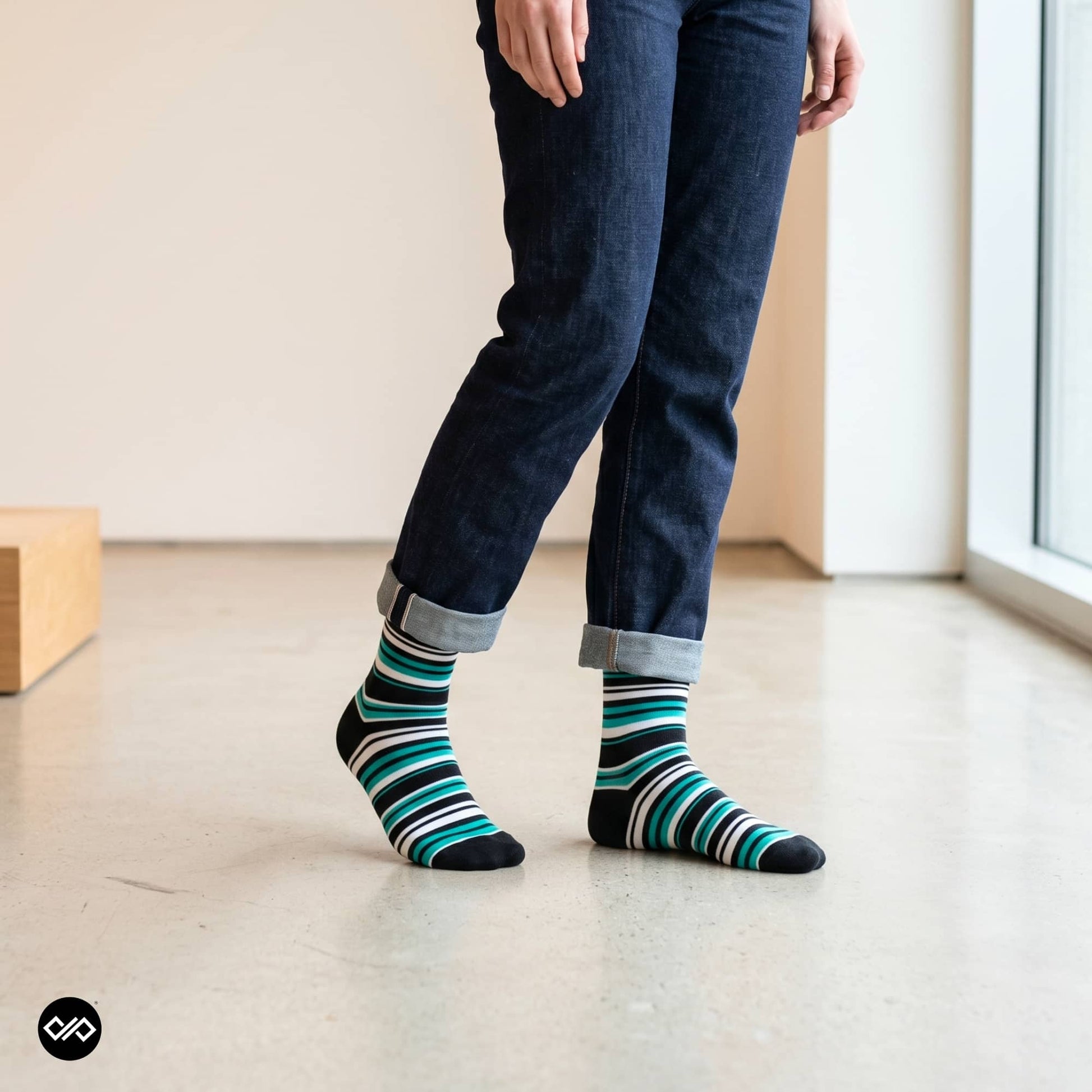 Dynamocks Stripes 15.0 Crew Length Socks for Men and Women.