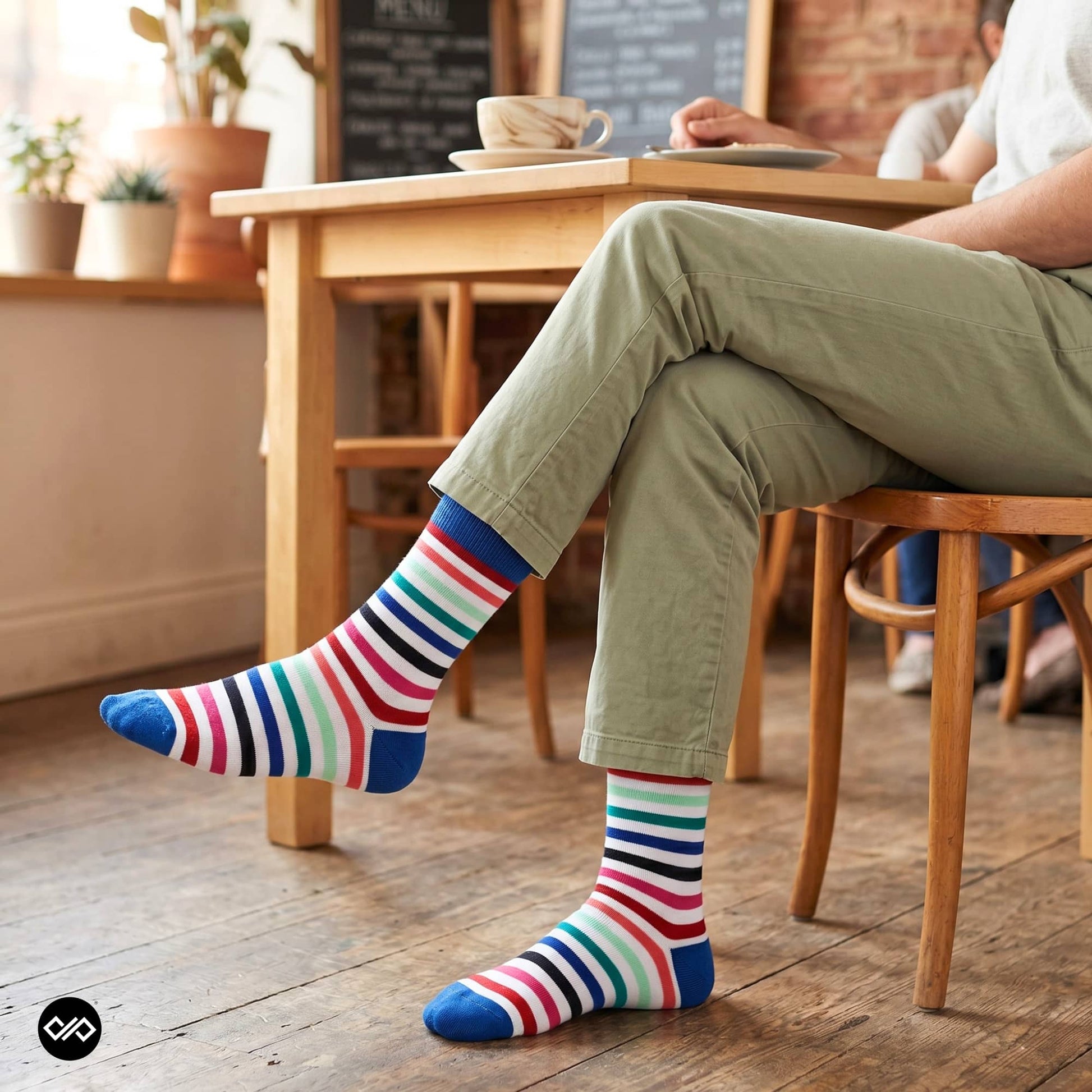 Dynamocks Stripes 16.0 Crew Length Socks for Men and Women.