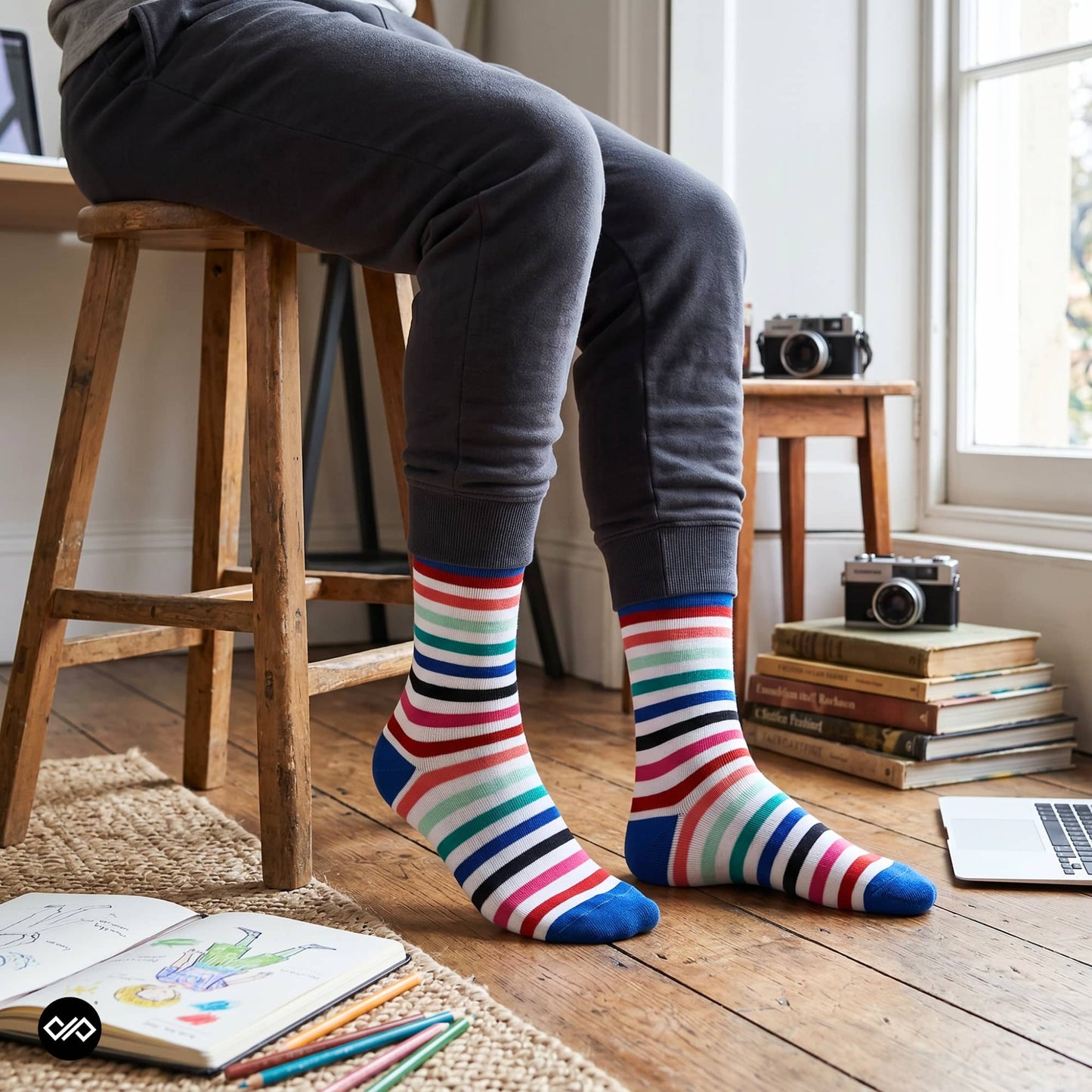Dynamocks Stripes 16.0 Crew Length Socks for Men and Women.