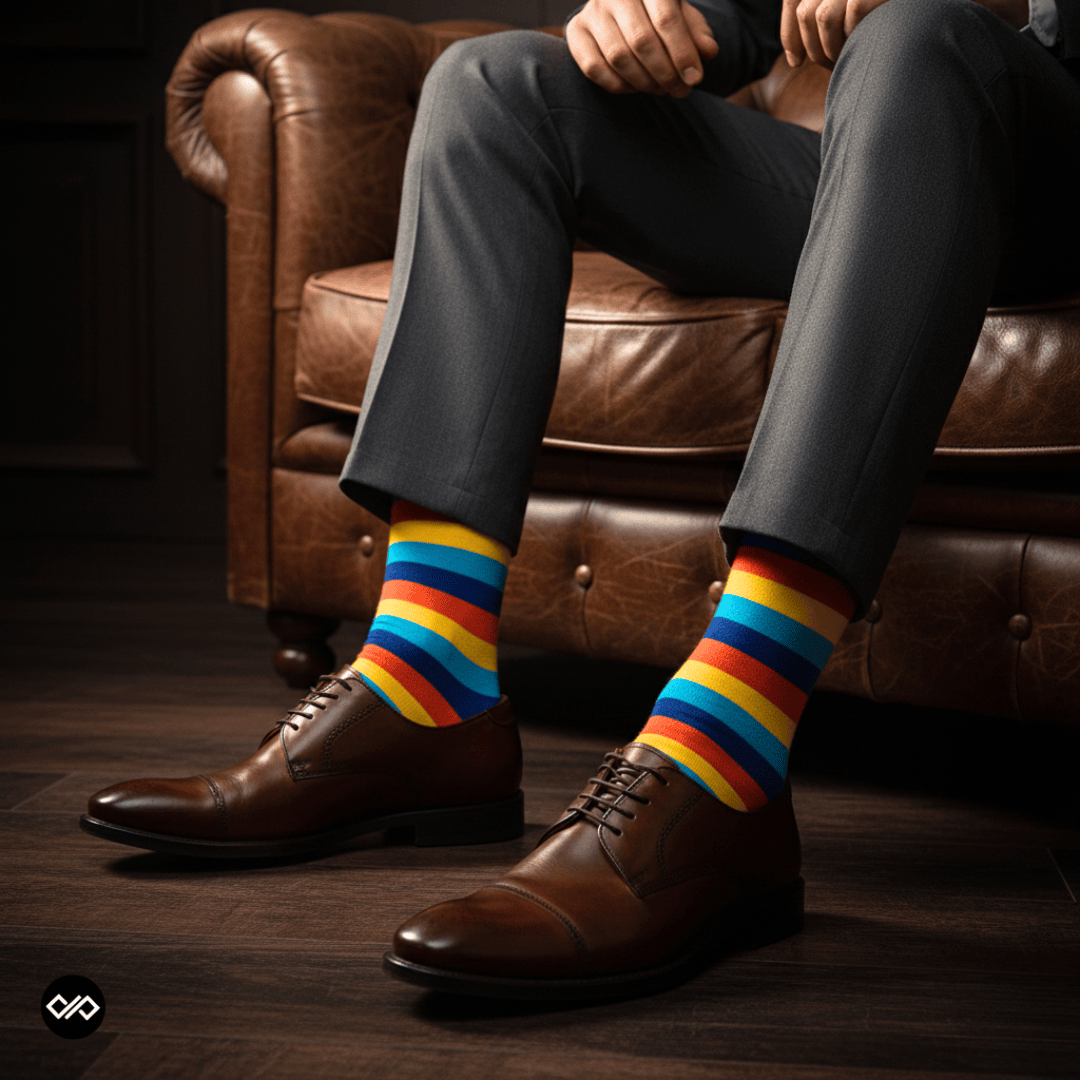 Dynamocks Stripes 8.0 Crew Length Socks for Men and Women.