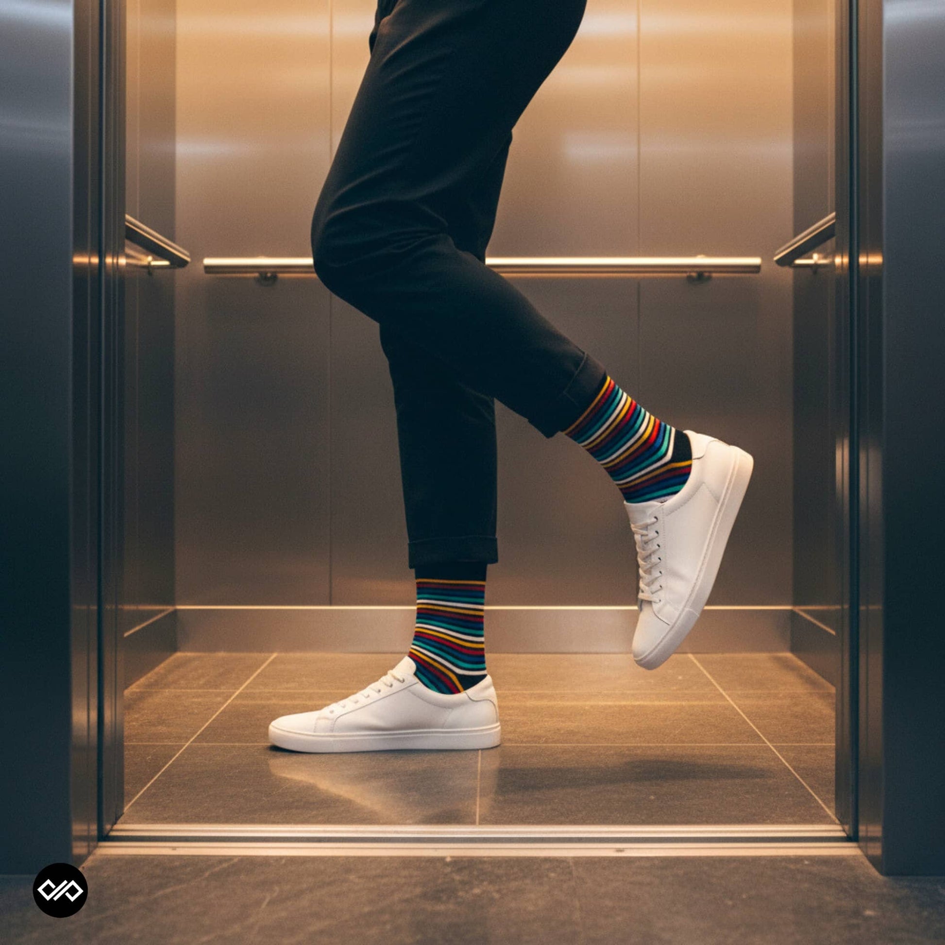 Dynamocks Stripes 3.0 Crew Length Socks for Men and Women.