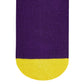 Dynamocks Stripes DUO Purple and Yellow crew length socks - Closeup