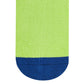 Dynamocks Stripes DUO Neon Green and Royal Blue crew length socks - Closeup