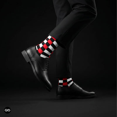 Sublime Red Check Crew Socks for Men & Women | Dynamocks