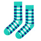 Sublime striped crew socks flat lay — turquoise white and navy — Dynamocks