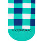 Sublime striped crew socks close up — turquoise white and navy — Dynamocks