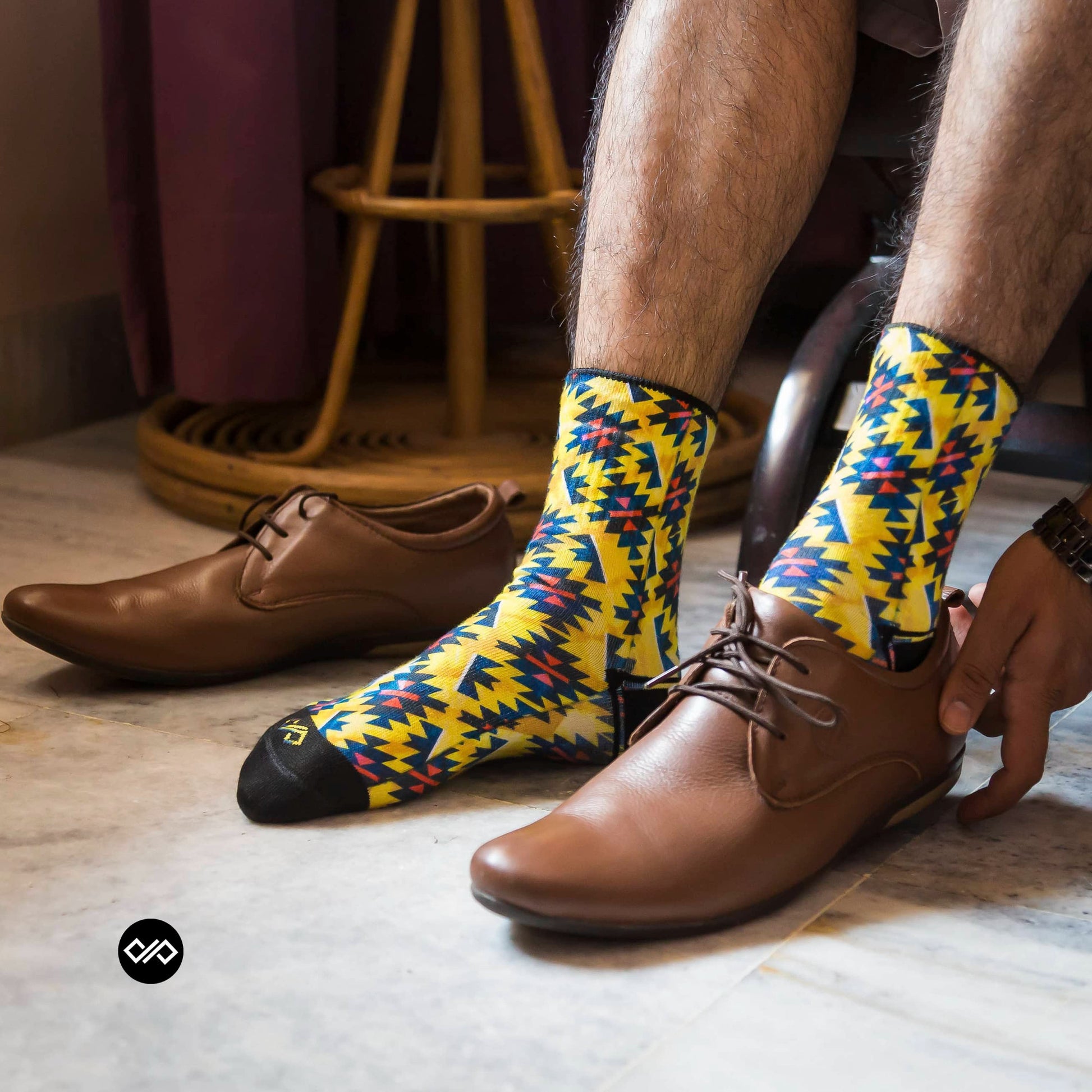 Dynamocks Tribal Artistic Ankle Length Socks for Men and Women.