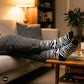 Zebra Print Crew Socks for Men & Women | Dynamocks