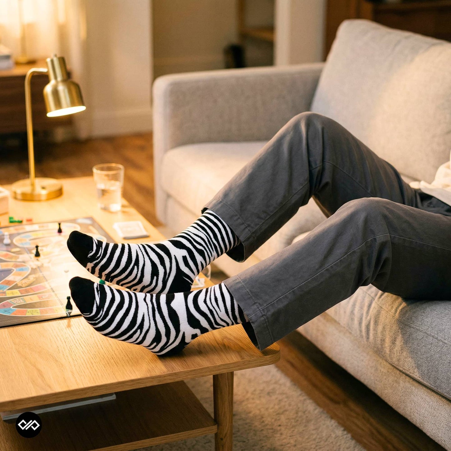 Zebra Print Crew Socks for Men & Women | Dynamocks