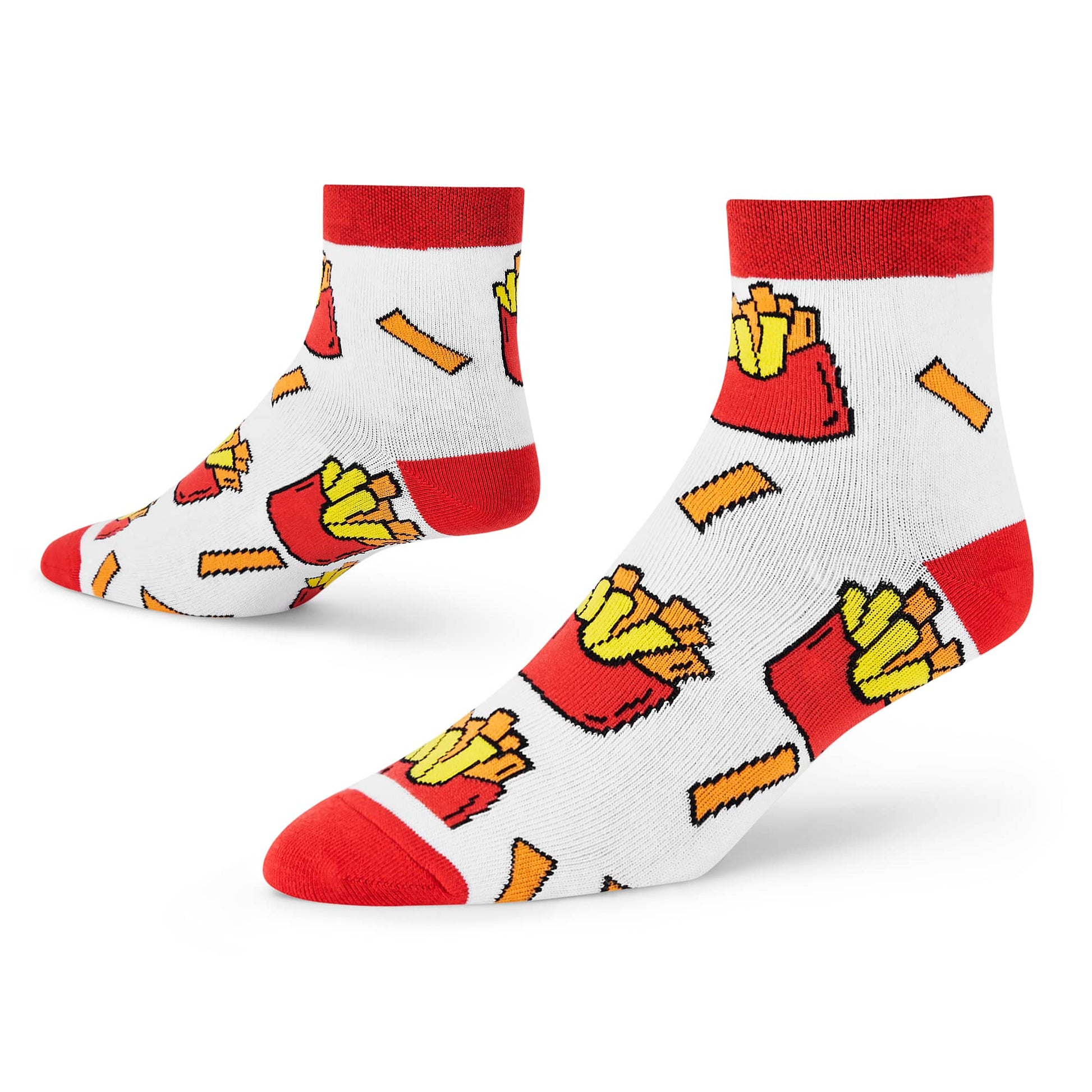 Dynamocks French Fries Ankle length socks for men and women.