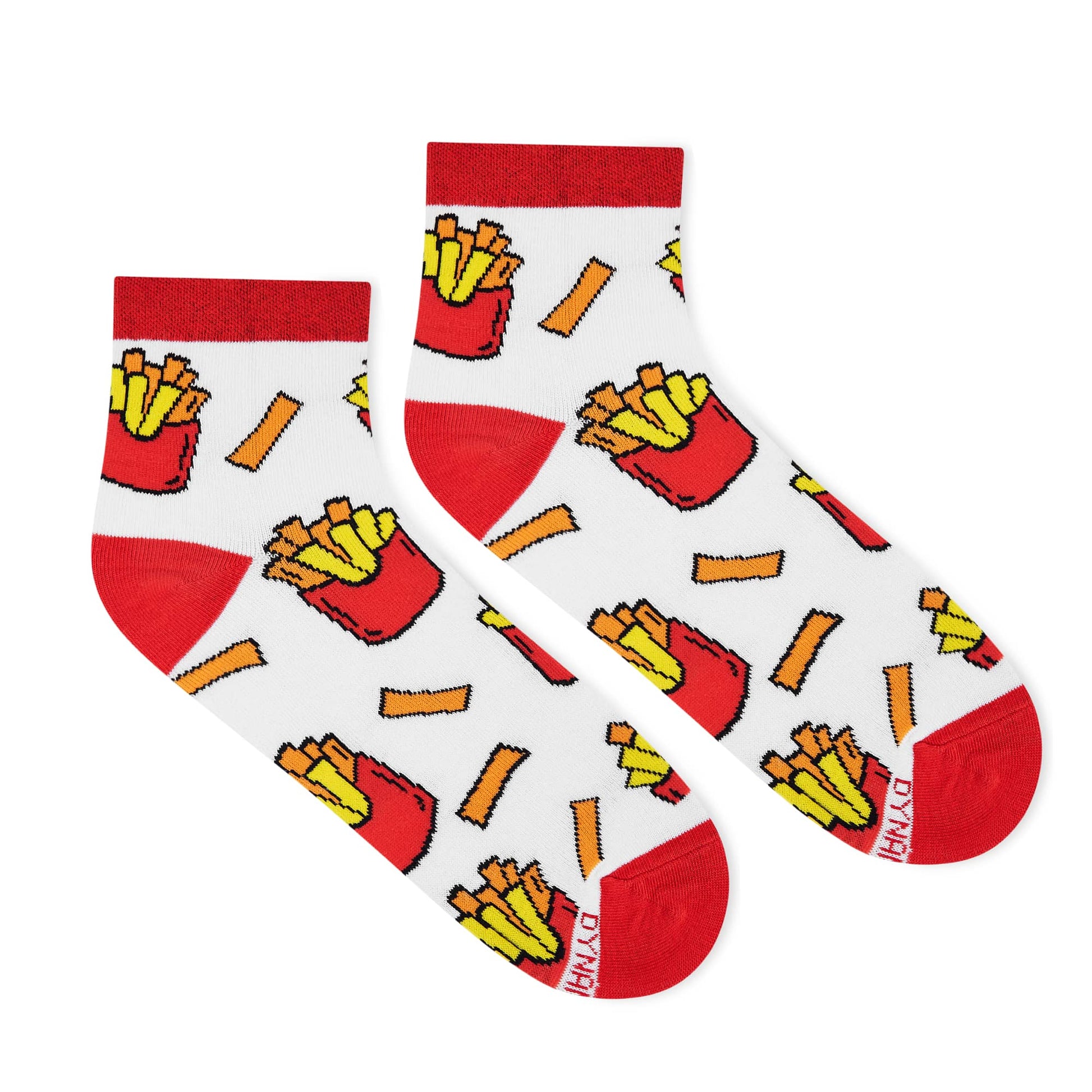 Dynamocks French Fries Ankle length socks for men and women.