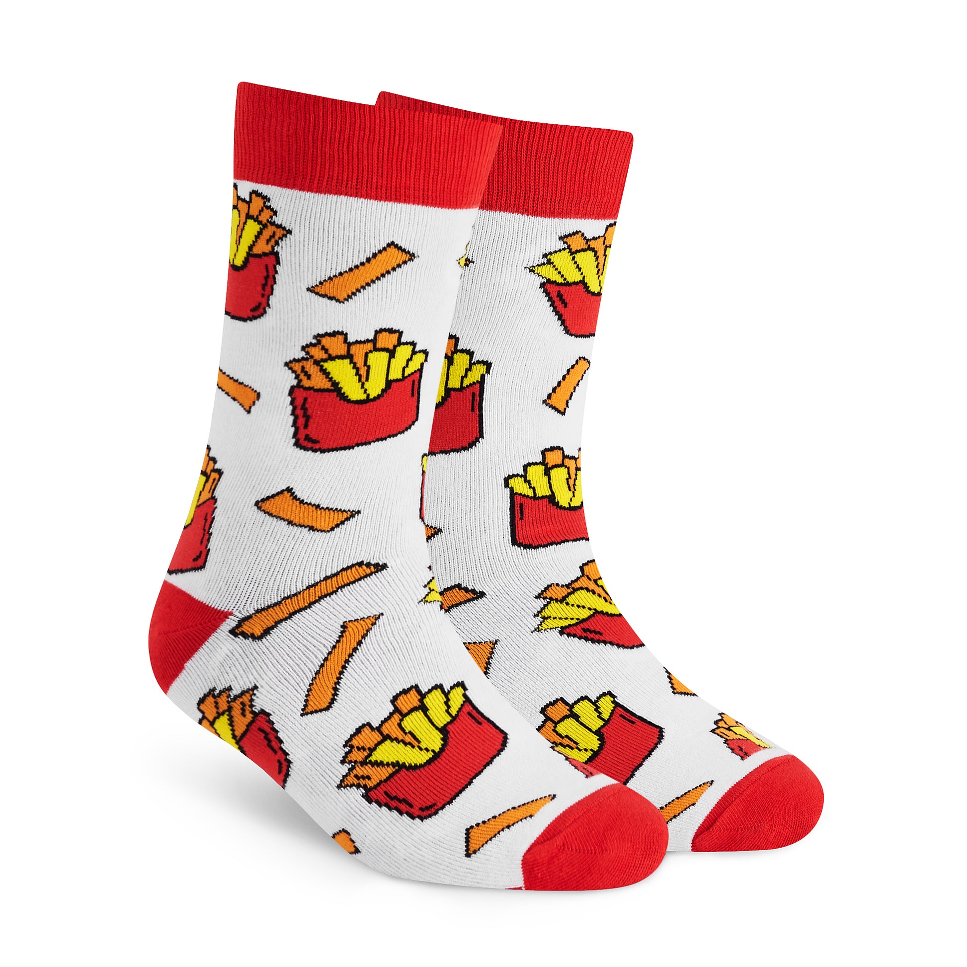 Dynamocks French Fries Crew Length Socks for Men and Women.