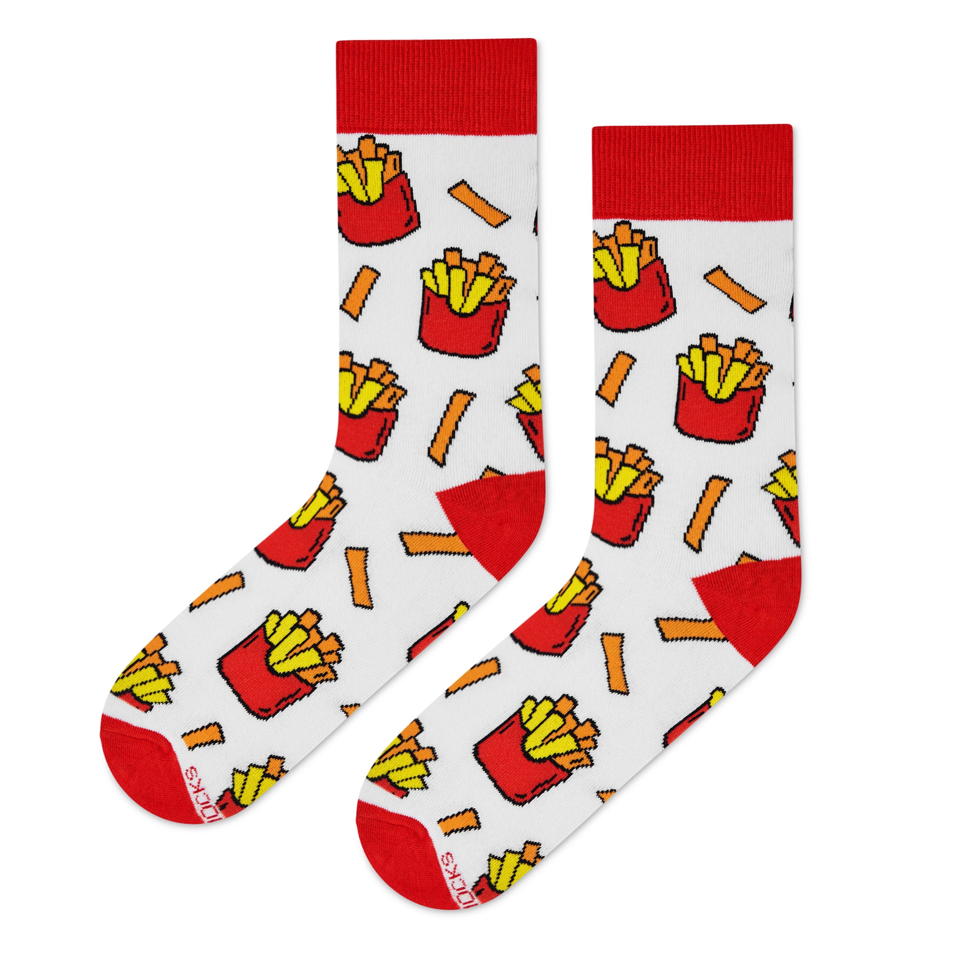 Dynamocks French Fries Crew Length Socks for Men and Women.