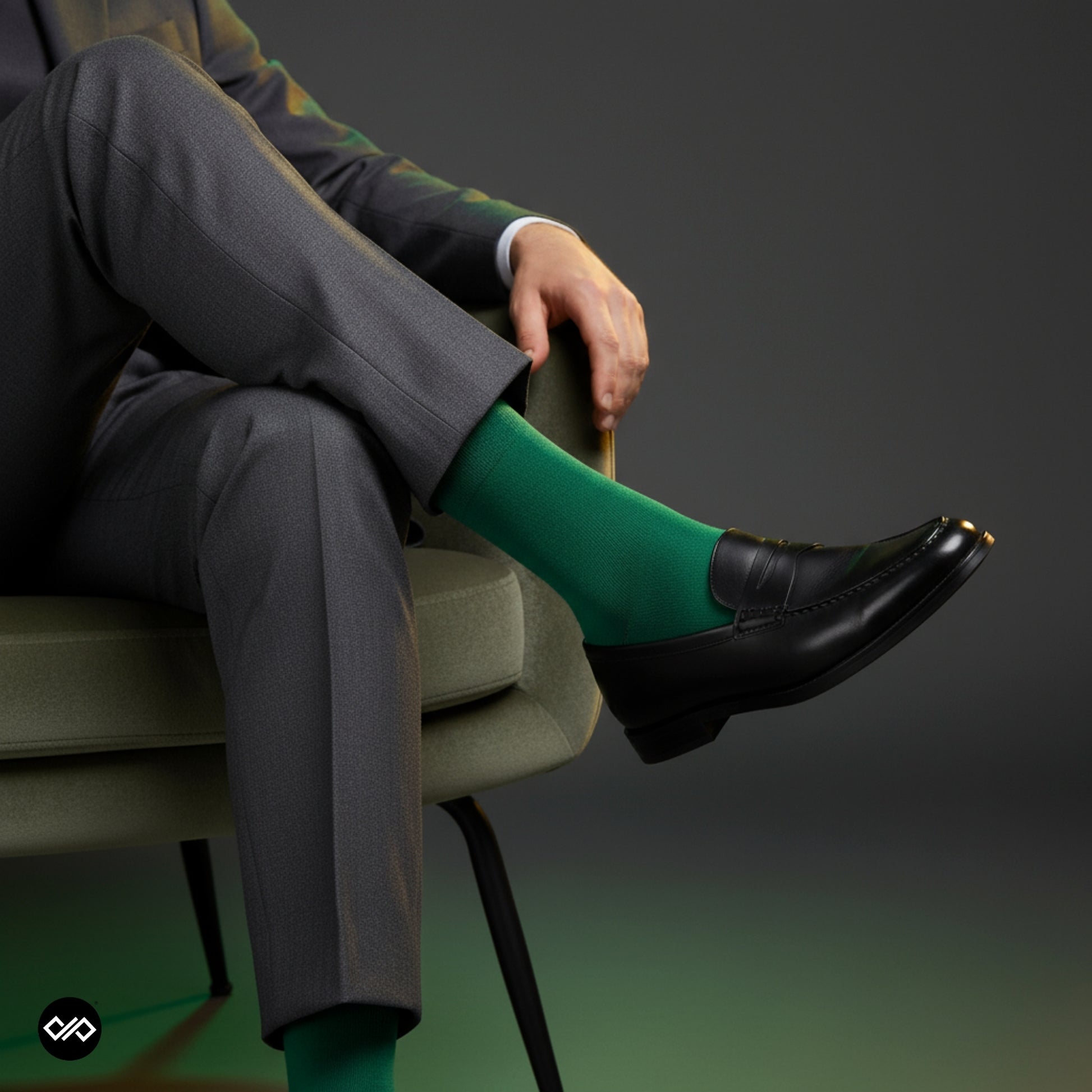 Dynamocks Bamboo Solid Crew Green Crew length socks for Men and Women.