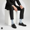 Dynamocks Bamboo Solid Grey Crew length socks for Men and Women.