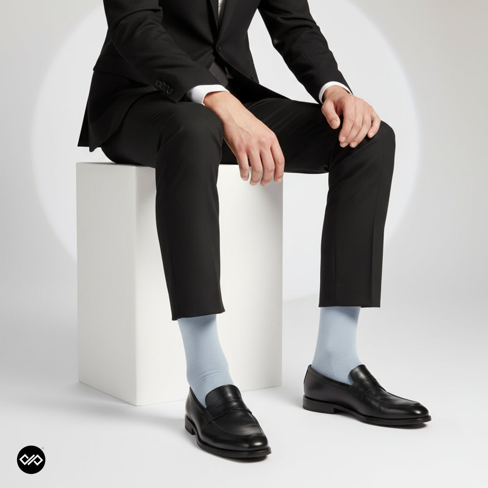 Dynamocks Bamboo Solid Grey Crew length socks for Men and Women.